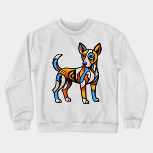Pop art dog illustration. cubism illustration of a dog Crewneck Sweatshirt
